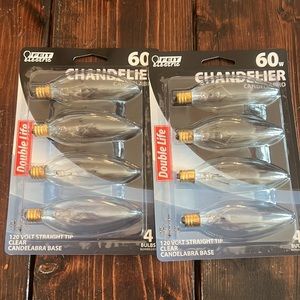 New Feit electric 60w chandelier 120 bolt straight tip clear